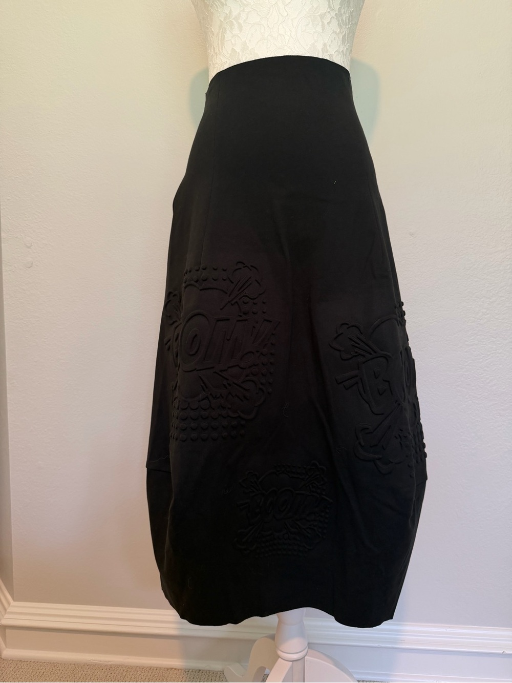 Rundholz Black Embossed Comic Boom Midi Skirt - medium